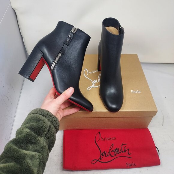 Christian Louboutin Shoes - Christian Louboutin Black Ziptotal Black Ankle Boot